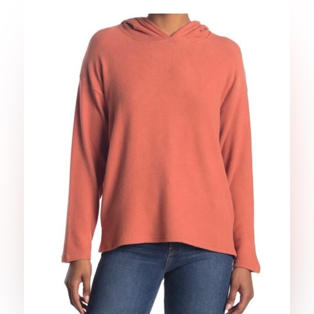 Ceny Cozy Knit Fleece Pullover  Hoodie in rust size L.